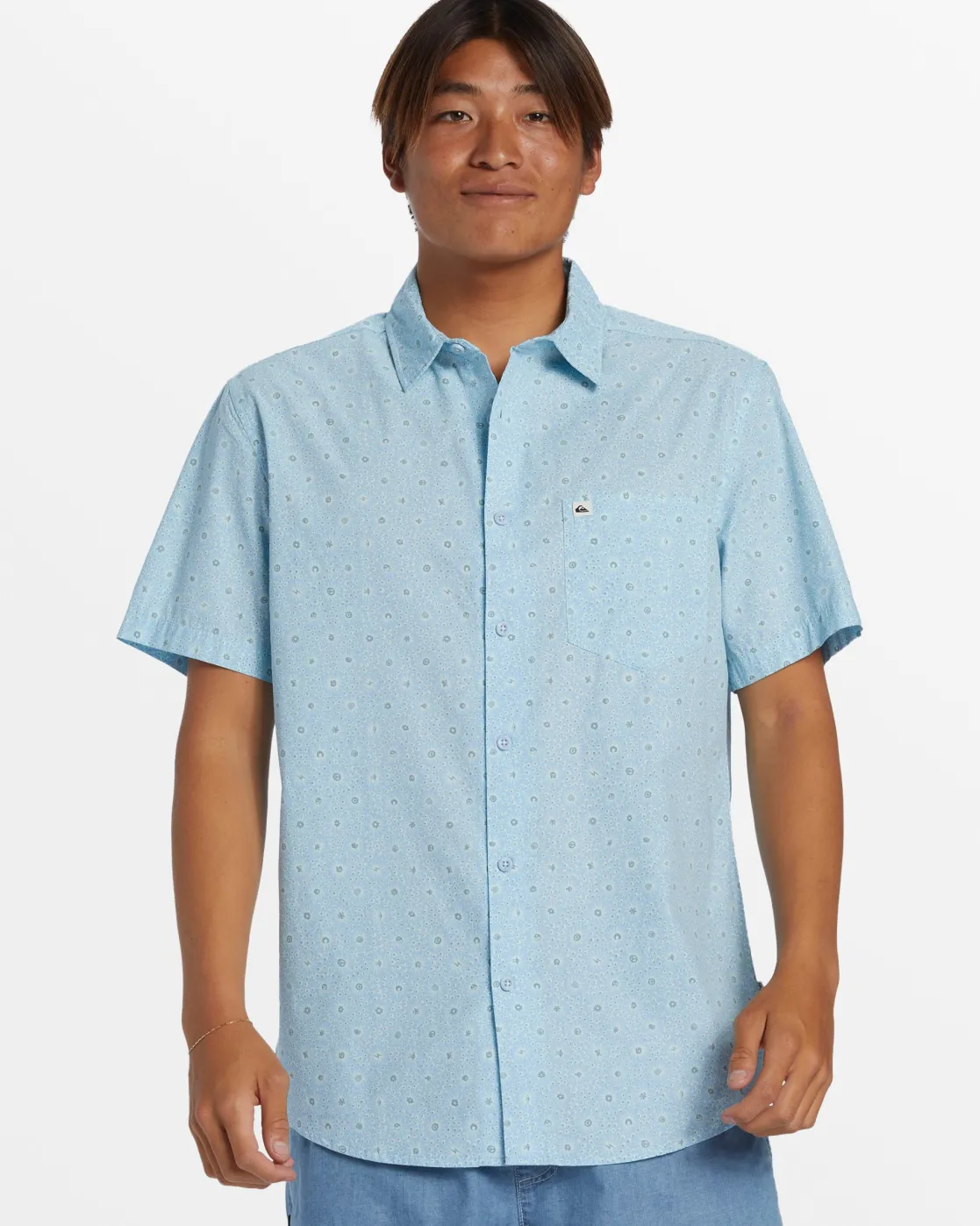 Quiksilver Shirts & Polos>Apero Classic Short Sleeve Shirt - BLUEBELLAPEROORGANICSS