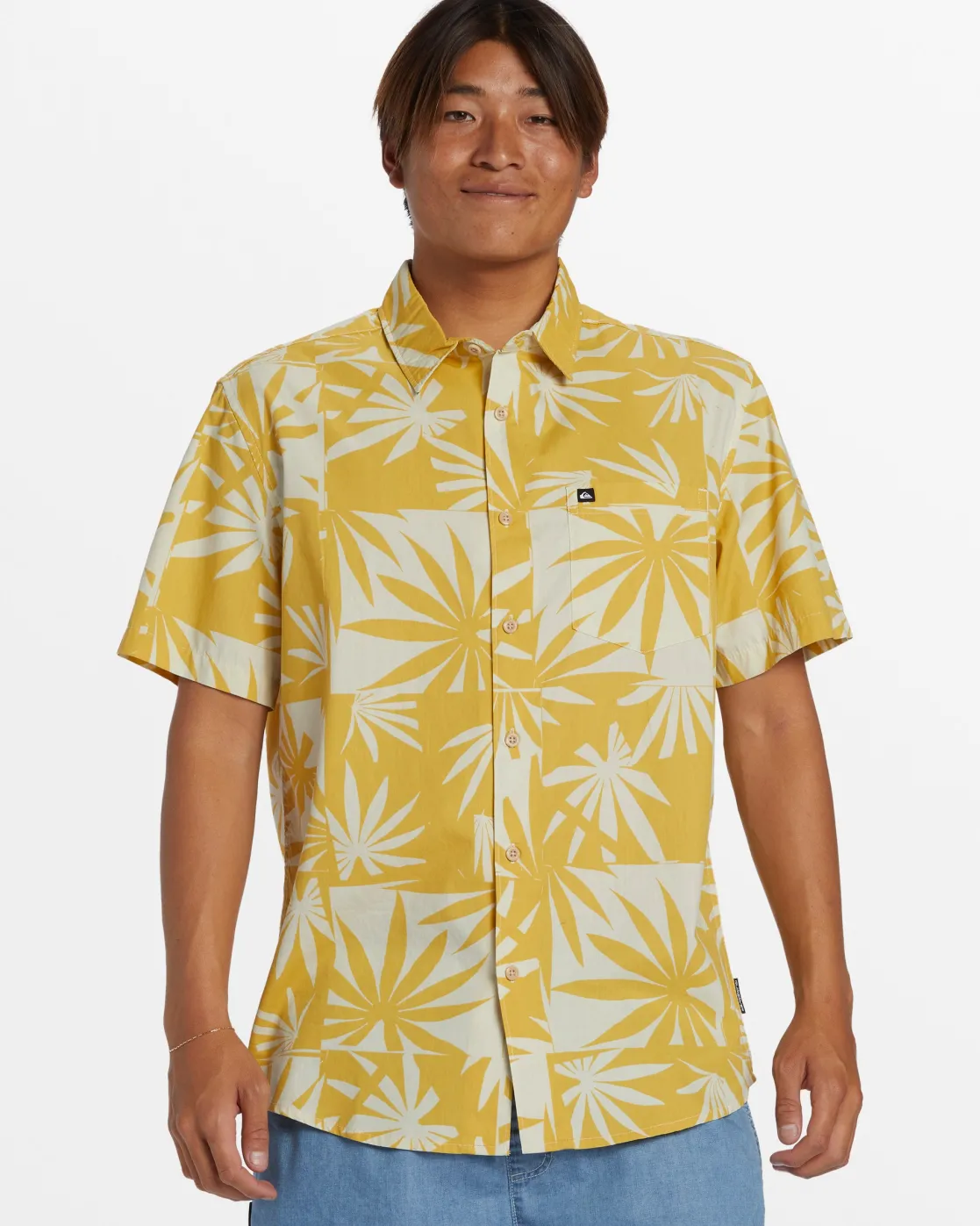 Quiksilver Shirts & Polos>Apero Classic Short Sleeve Shirt - OCHREAPEROORGANICSS