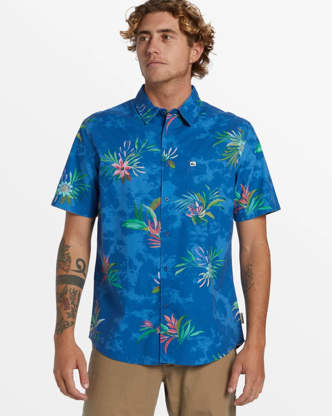 Quiksilver Shirts & Polos>Apero Classic Short Sleeve Shirt - STARSAPPHIREAPEROCLASSS