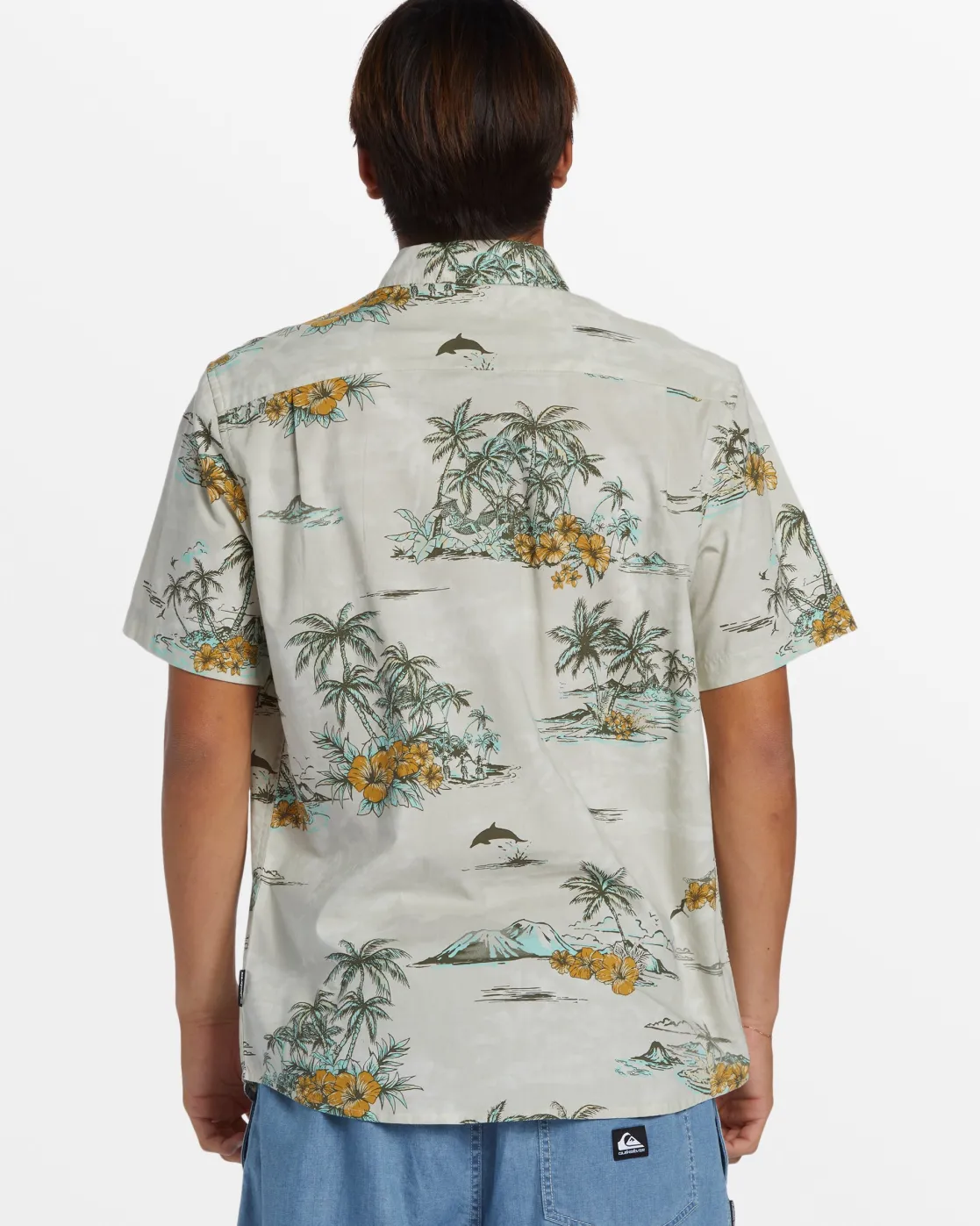 Quiksilver Shirts & Polos>Apero Classic Short Sleeve Shirt - SILVERBIRCHAPEROCLASSS