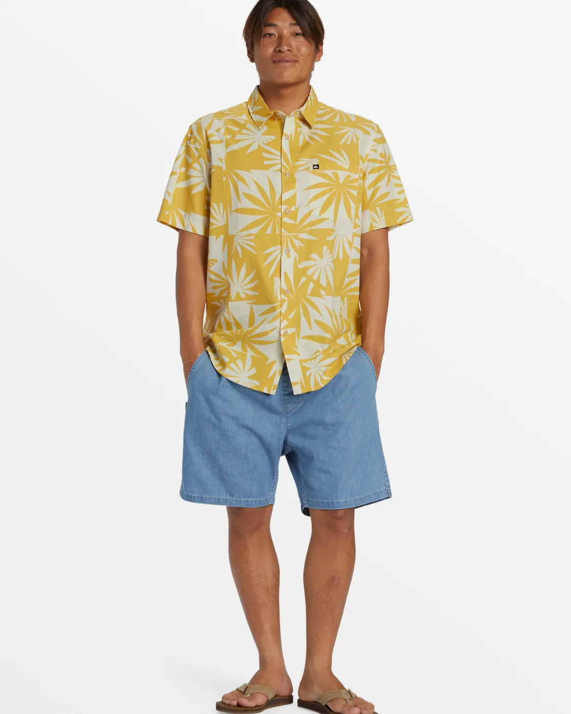 Quiksilver Shirts & Polos>Apero Classic Short Sleeve Shirt - OCHREAPEROORGANICSS