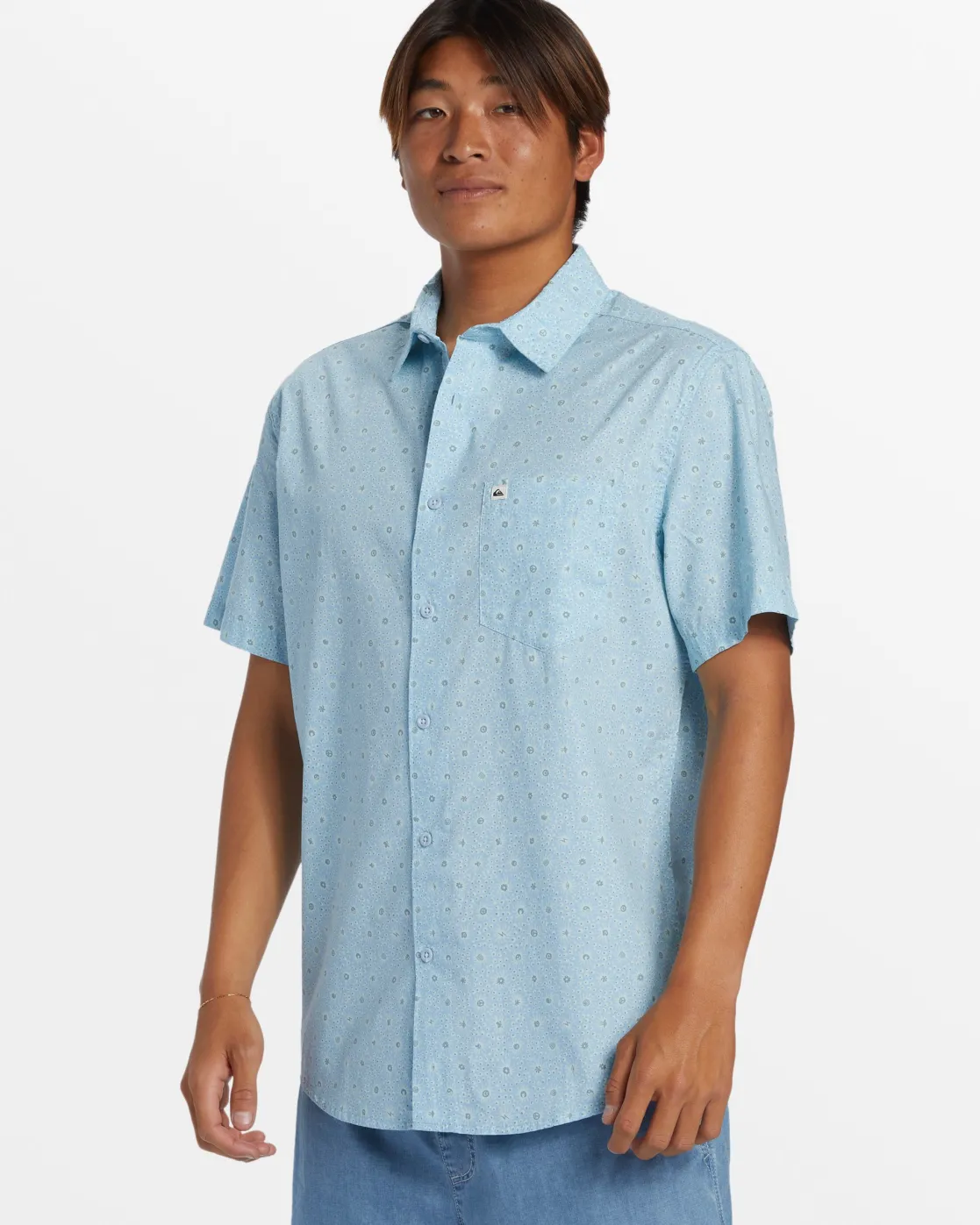 Quiksilver Shirts & Polos>Apero Classic Short Sleeve Shirt - BLUEBELLAPEROORGANICSS