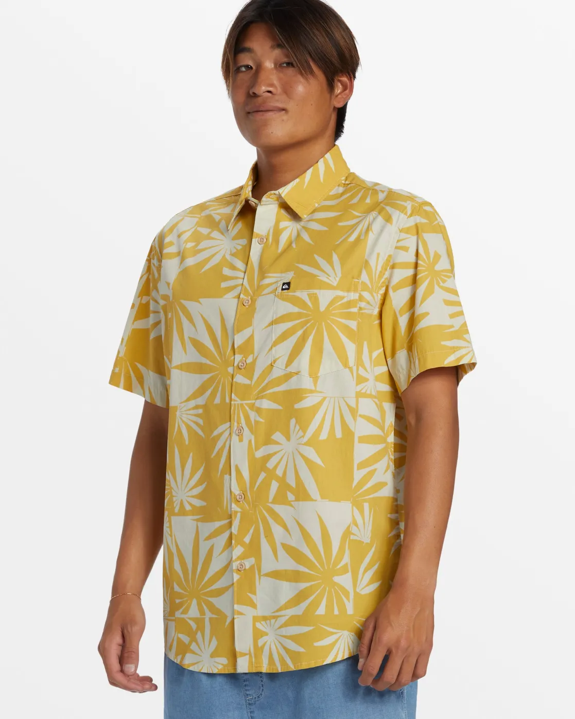 Quiksilver Shirts & Polos>Apero Classic Short Sleeve Shirt - OCHREAPEROORGANICSS