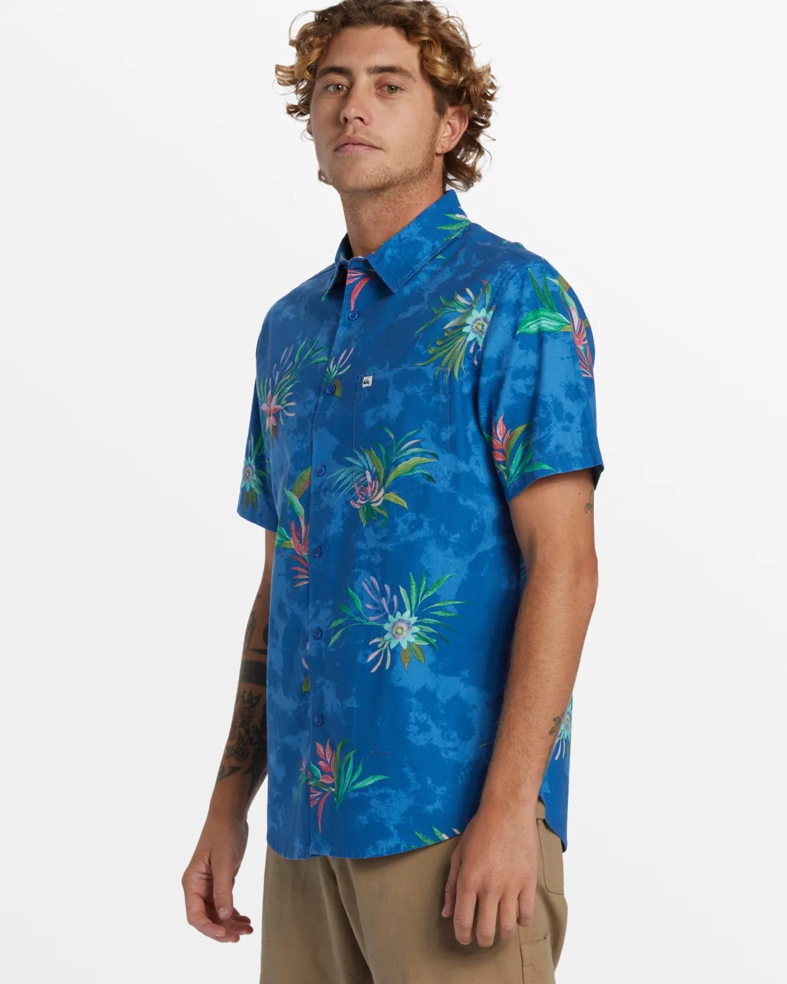 Quiksilver Shirts & Polos>Apero Classic Short Sleeve Shirt - STARSAPPHIREAPEROCLASSS