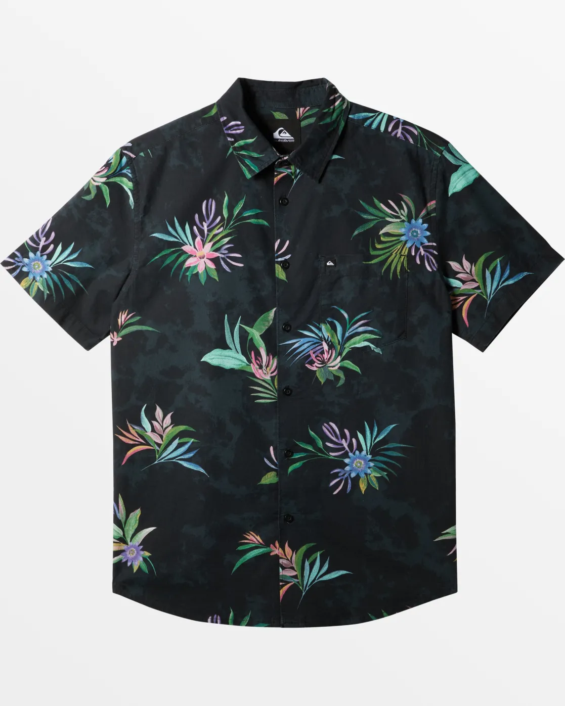 Quiksilver Shirts & Polos>Apero Classic Short Sleeve Shirt - BLACKAPEROCLASSICSSSWOVEN