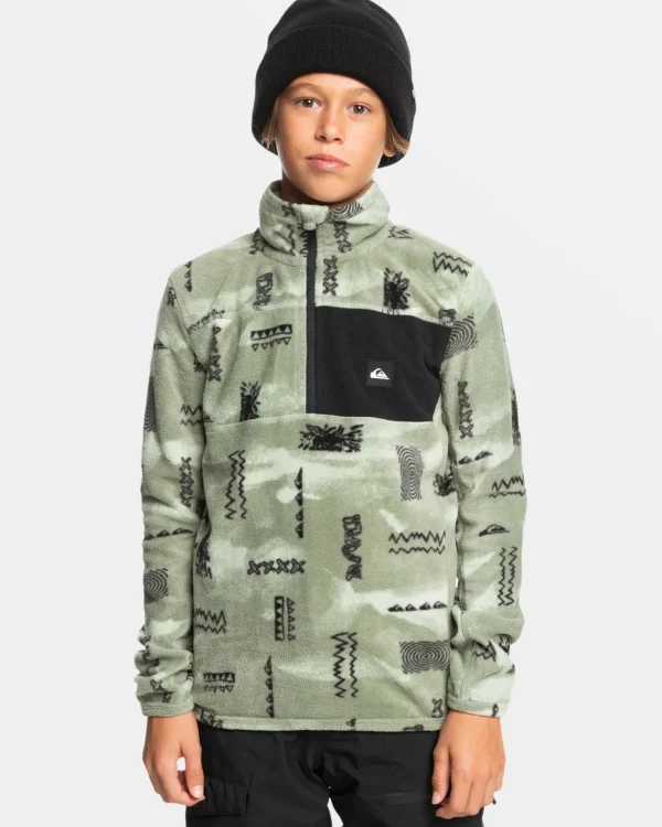 Quiksilver Snow Jackets>Boys 8-16 Aker Half-Zip Sweatshirt SHADOWCHECKSDESERTSAGE