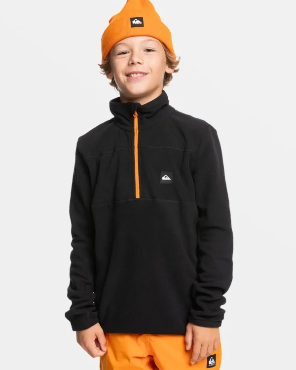 Quiksilver Snow Jackets>Boys 8-16 Aker Half-Zip Sweatshirt TRUEBLACK