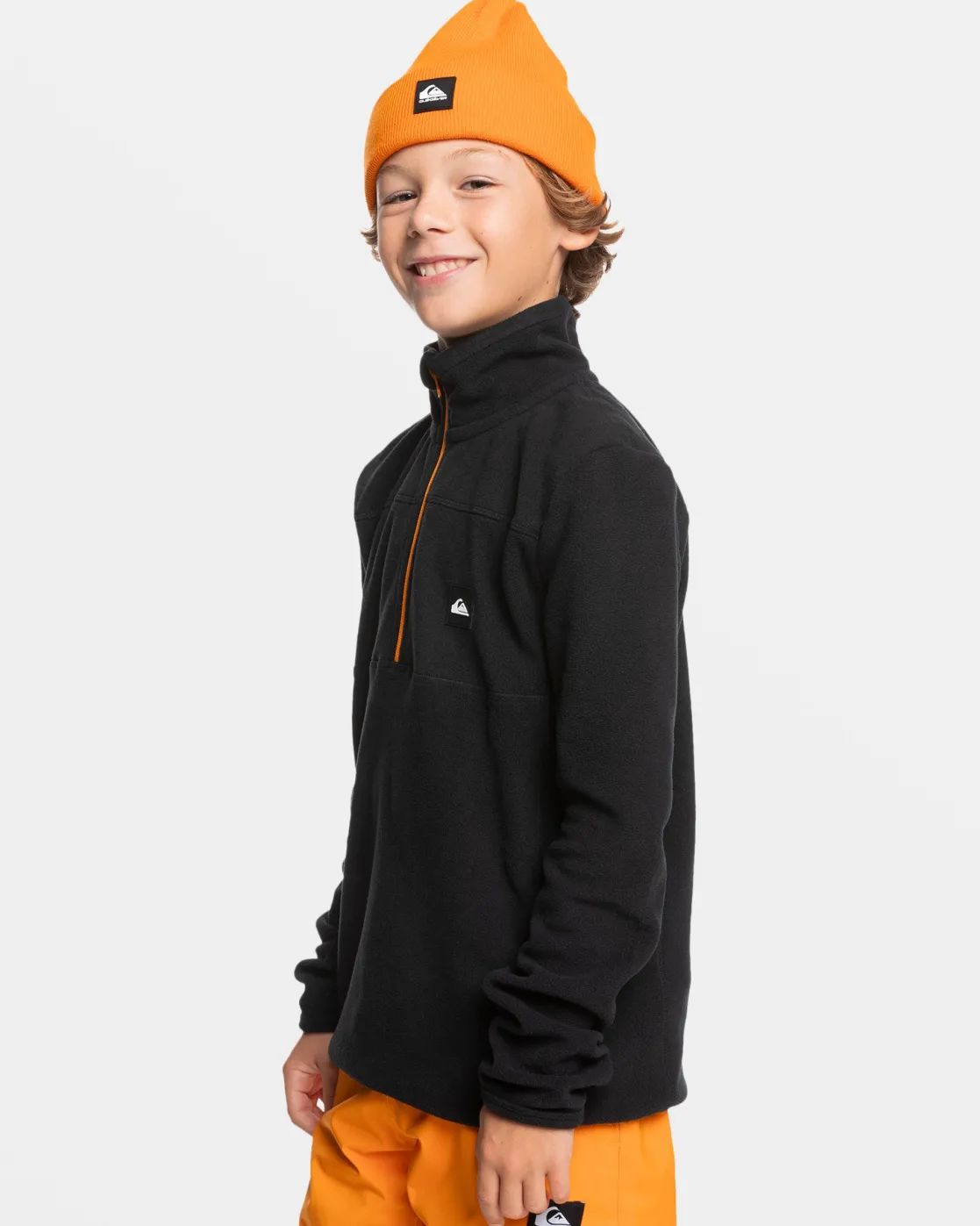 Quiksilver Snow Jackets>Boys 8-16 Aker Half-Zip Sweatshirt TRUEBLACK