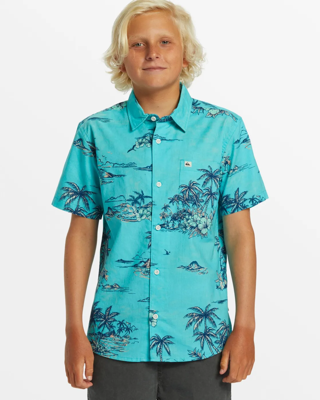Quiksilver Shirts & Polos>Boys 8-16 Apero Classic Short Sleeve Shirt - CAPRIAPEROCLASSS
