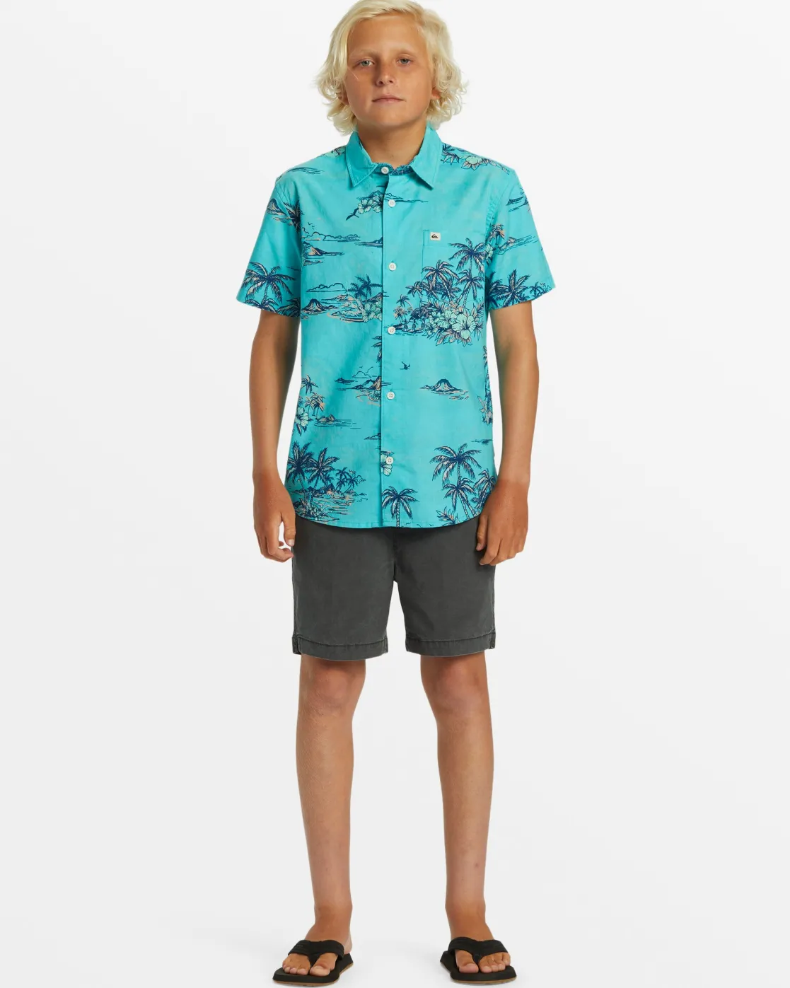 Quiksilver Shirts & Polos>Boys 8-16 Apero Classic Short Sleeve Shirt - CAPRIAPEROCLASSS