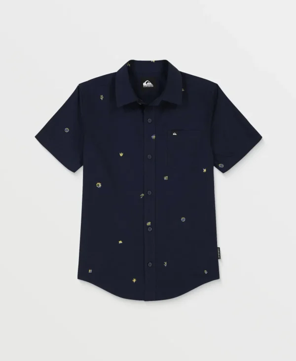 Quiksilver Shirts & Polos>Boys 8-16 Apero Classics Short Sleeve Shirt DarkNavy