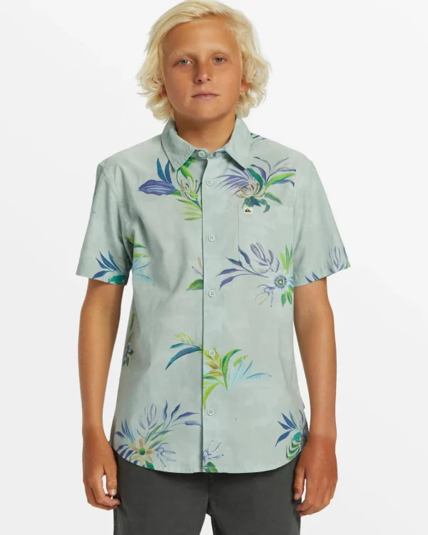 Quiksilver Shirts & Polos>Boys 8-16 Apero Tropic Fever Short Sleeve Shirt - WINTERSKYAPEROTROPICSSYTH