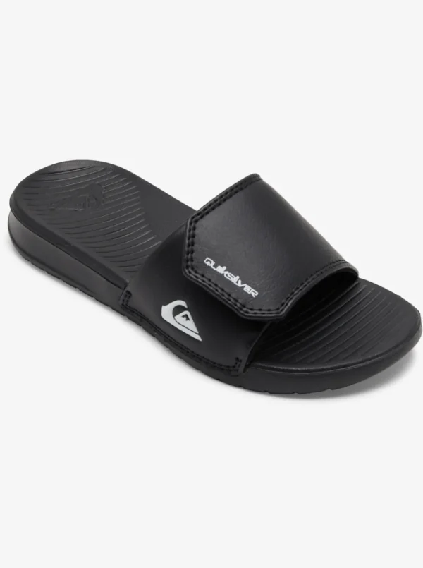 Quiksilver Sandals | Boys Gifts>Boys 8-16 Bright Coast Adjustable Slides BLACK/WHITE/BLACK