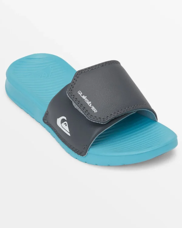 Quiksilver Sandals | Boys Gifts>Boys 8-16 Bright Coast Adjustable Slides GREY/WHITE/BLUE