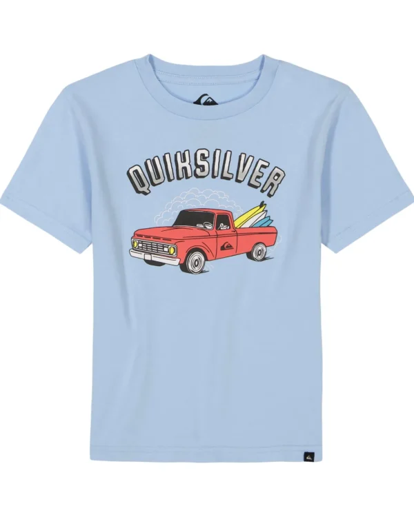 Quiksilver Tees>Boys 2-7 Burnin Out T-Shirt AiryBlue