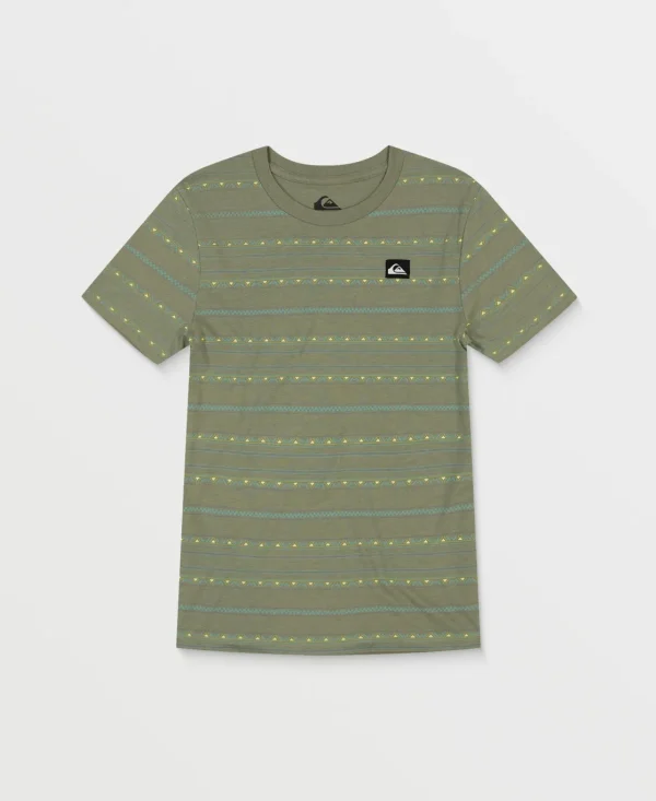 Quiksilver Tees>Boys 8-16 Daygo Stripe T-Shirt SeaSprayHeather