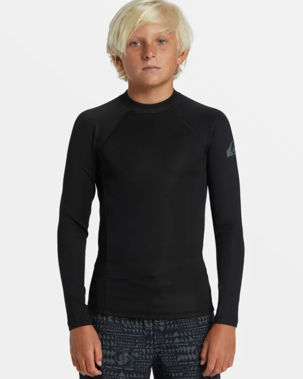 Quiksilver Rashguards | Boys Gifts>Boys 2-7 Everyday Heat Long Sleeve Rashguard - BLACK