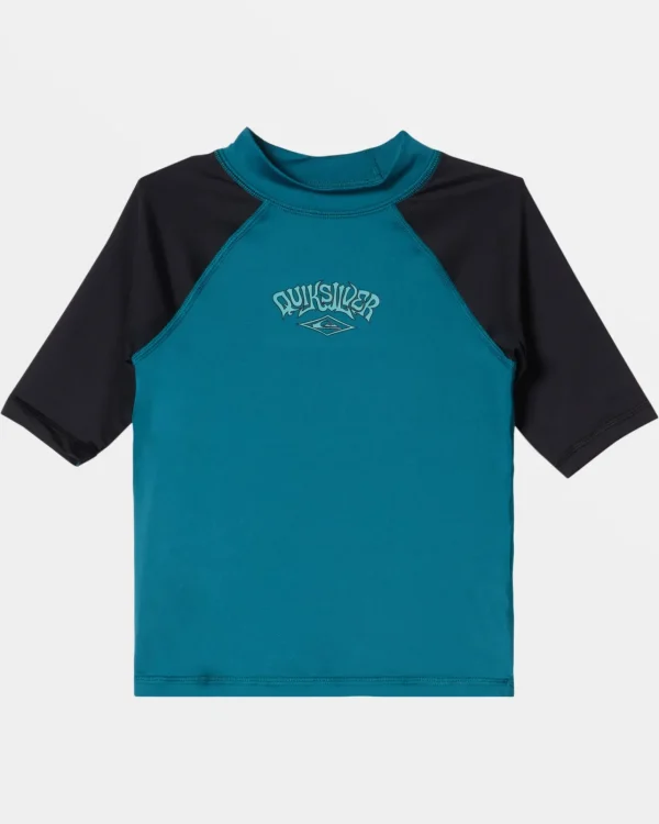 Quiksilver Rashguards>Boys 2-7 Everyday UPF 50 Short Sleeve Rashguard BLACK/GREEN