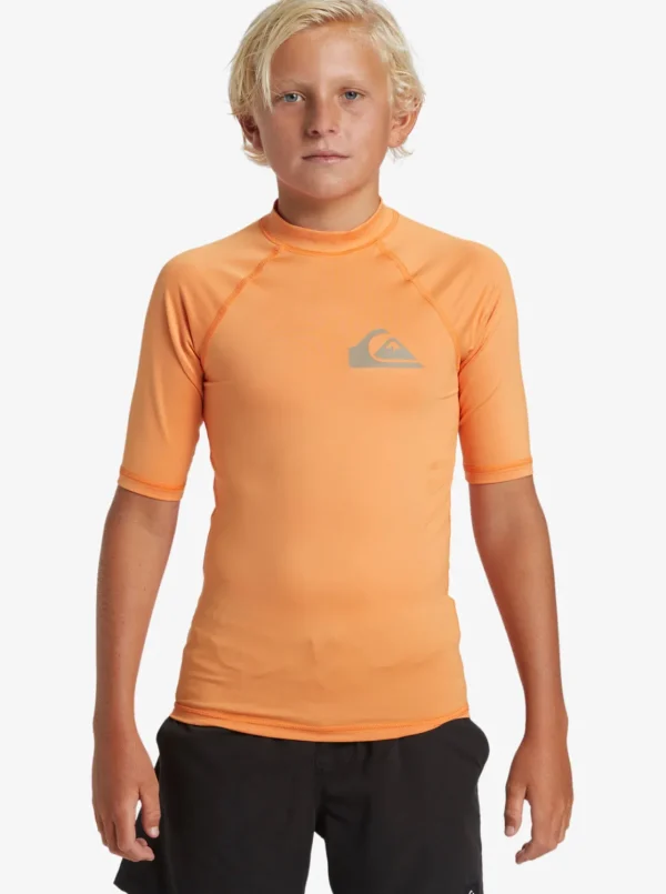Quiksilver Rashguards>Boys 8-16 Everyday UPF 50 Short Sleeve Rashguard TANGERINE