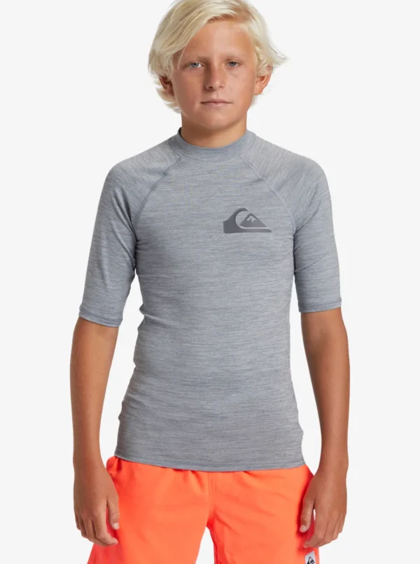 Quiksilver Rashguards>Boys 8-16 Everyday UPF 50 Short Sleeve Rashguard QUARRYHEATHER
