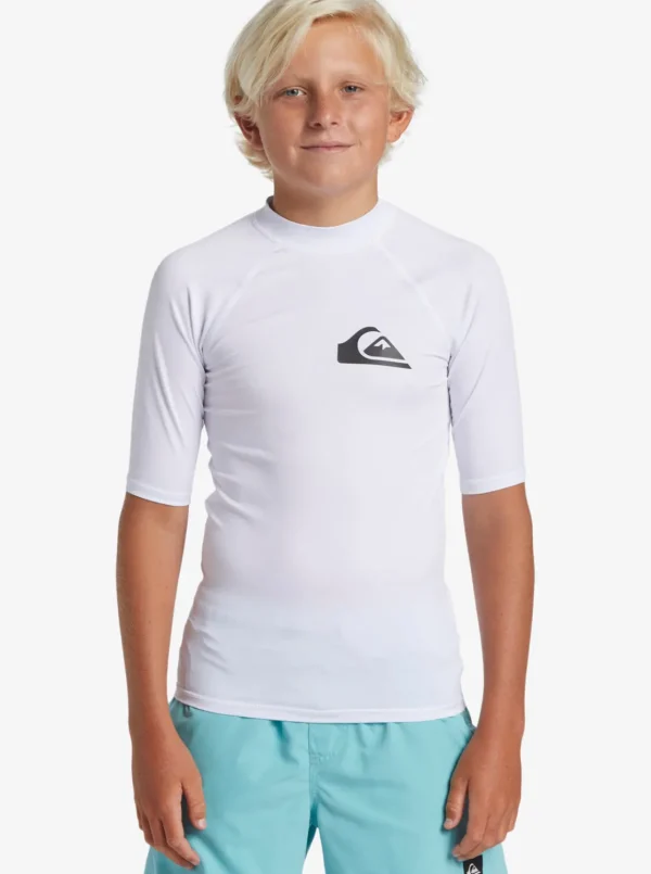 Quiksilver Rashguards | Boys Gifts>Boys 8-16 Everyday UPF 50 Short Sleeve Rashguard WHITE