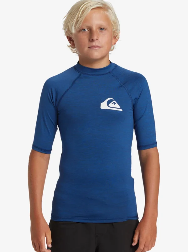 Quiksilver Rashguards>Boys 8-16 Everyday UPF 50 Short Sleeve Rashguard MONACOBLUEHEATHER