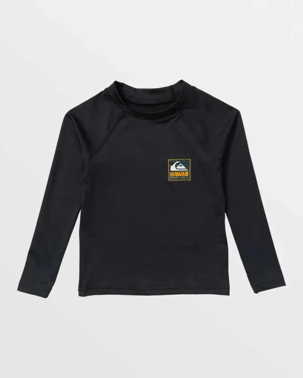 Quiksilver Rashguards>Boys 2-7 Hawaii Badge UPF50 Long Sleeve Rashguard - BLACK