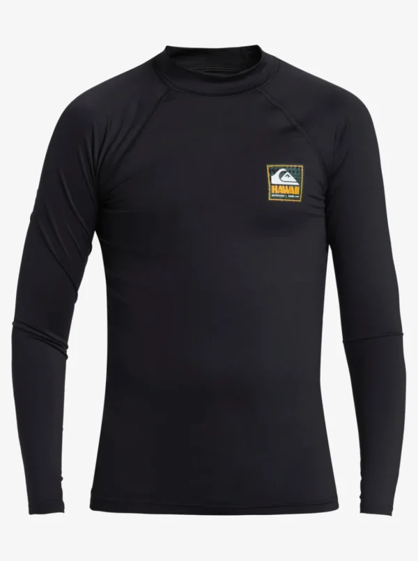 Quiksilver Rashguards>Boys 8-16 Hawaii Badge UPF50 Long Sleeve Rashguard - BLACK
