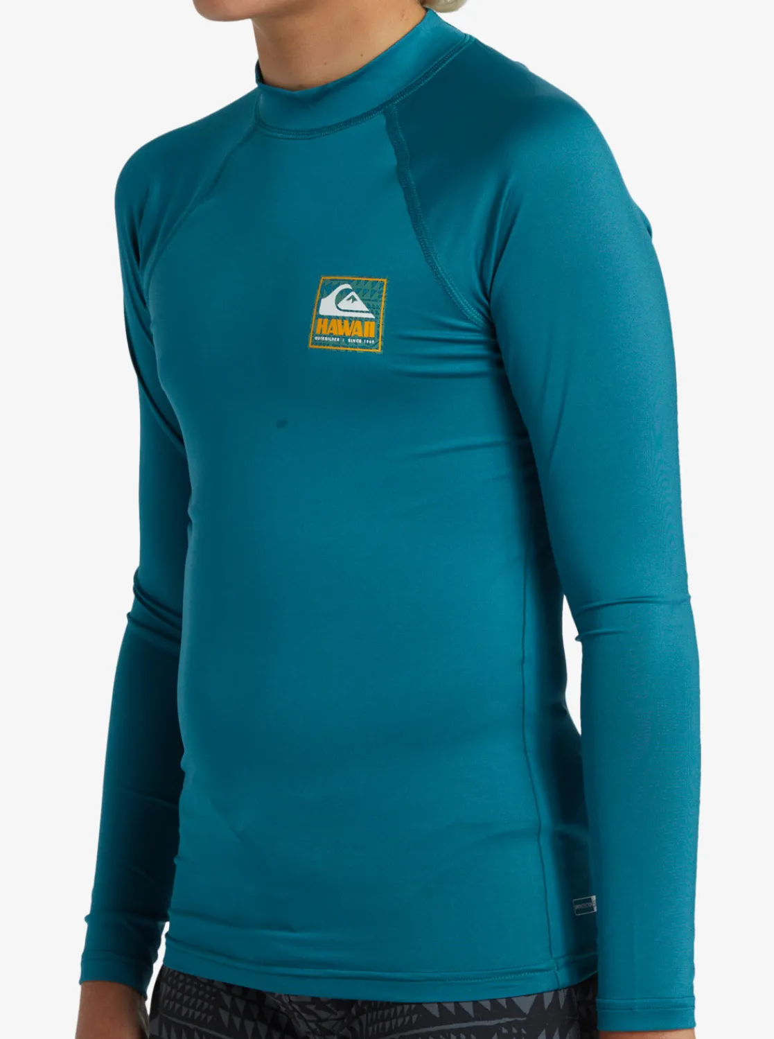 Quiksilver Rashguards>Boys 8-16 Hawaii Badge UPF50 Long Sleeve Rashguard - COLONIALBLUE