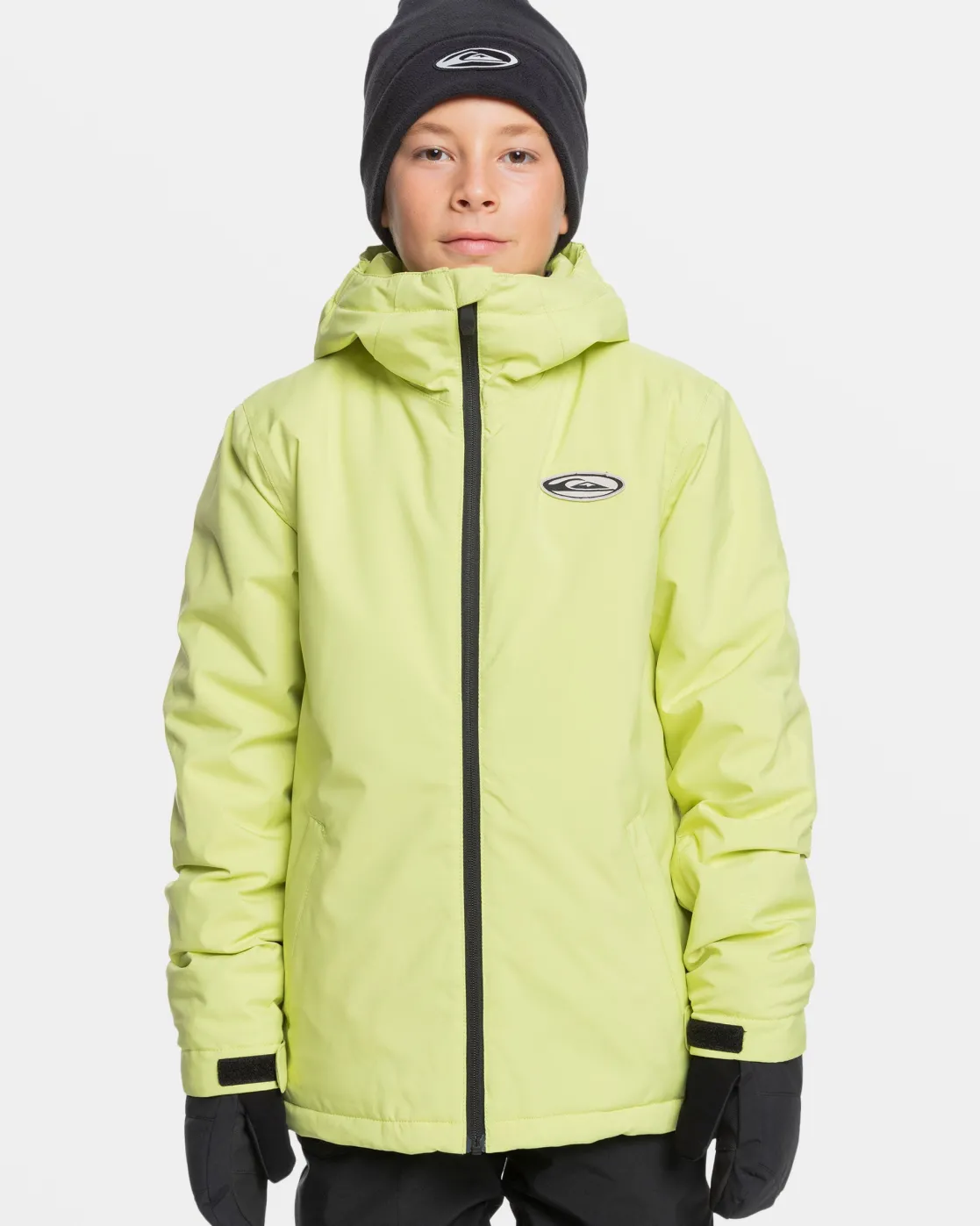 Quiksilver Snow Jackets>Boys 8-16 High In The Hood Snow Jacket CELERYGREEN