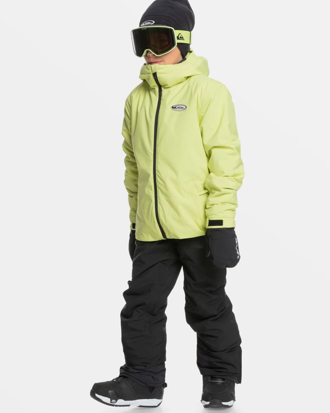 Quiksilver Snow Jackets>Boys 8-16 High In The Hood Snow Jacket CELERYGREEN