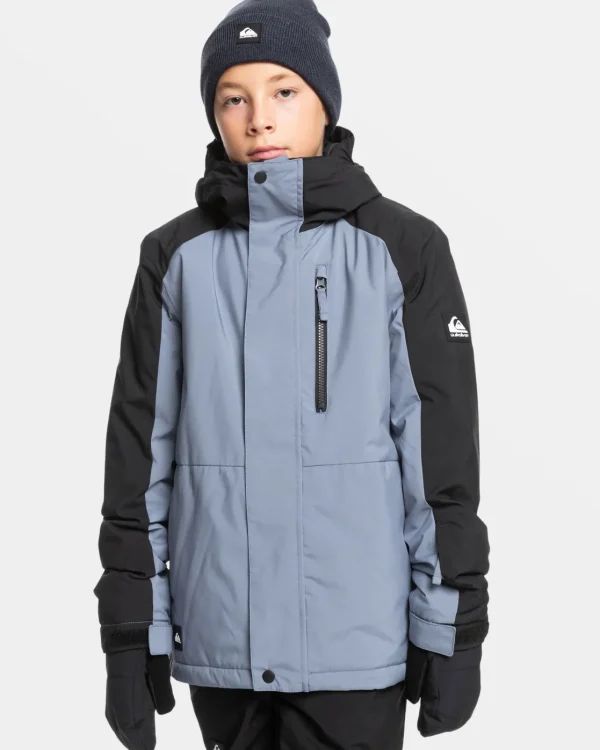 Quiksilver Snow Jackets>Boys 8-16 Mission Block Technical Snow Jacket FLINTSTONE