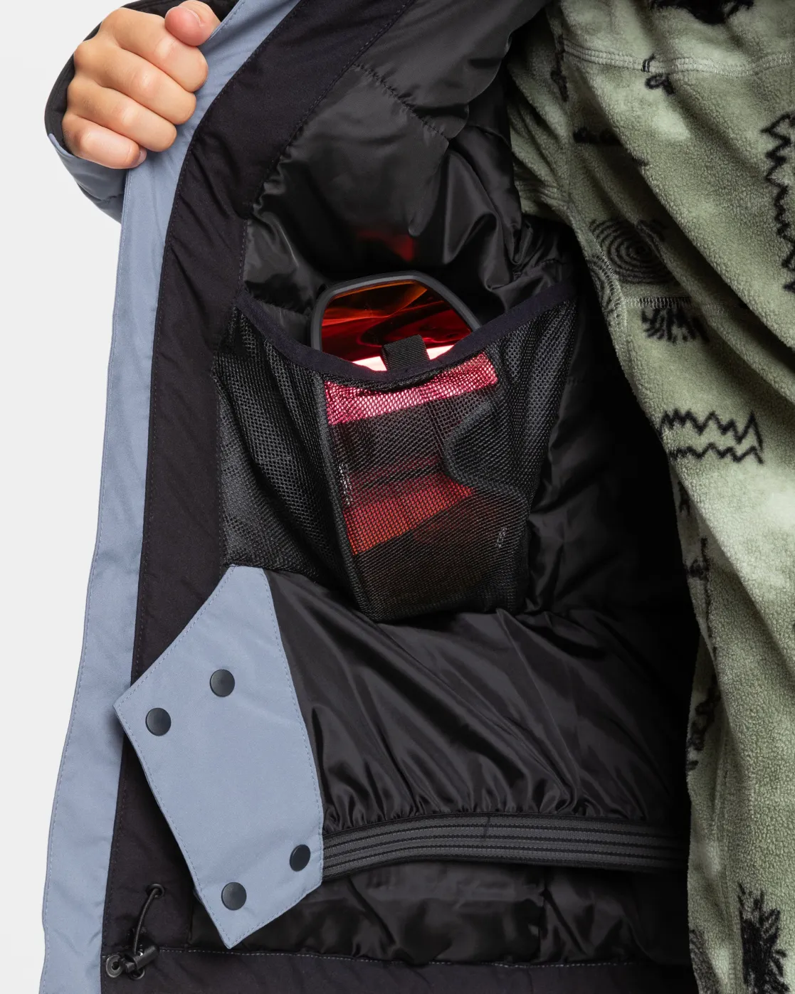Quiksilver Snow Jackets>Boys 8-16 Mission Block Technical Snow Jacket FLINTSTONE