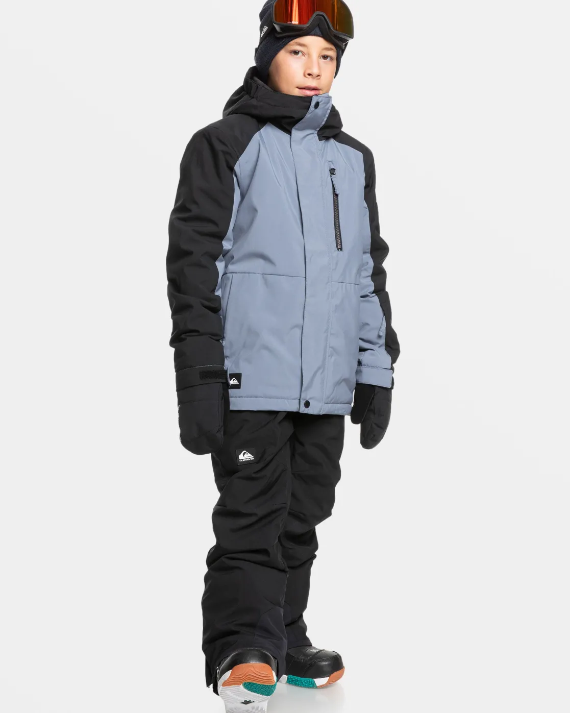 Quiksilver Snow Jackets>Boys 8-16 Mission Block Technical Snow Jacket FLINTSTONE