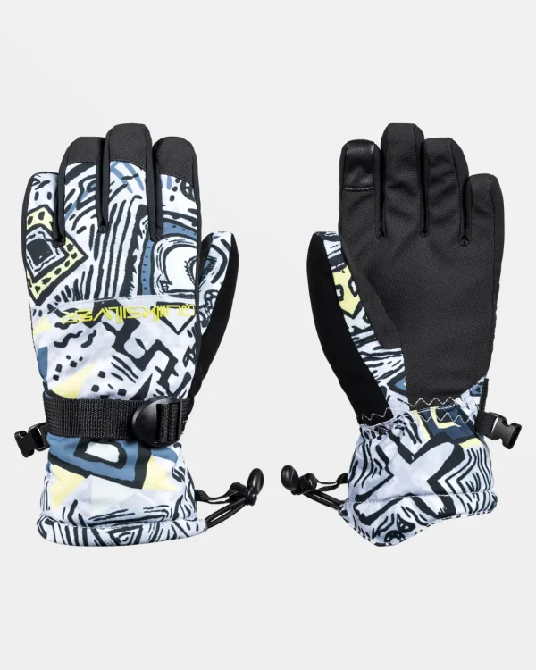 Quiksilver Accessories>Boys 8-16 Mission Snow Gloves HERITAGESCRIBBLEBLACK
