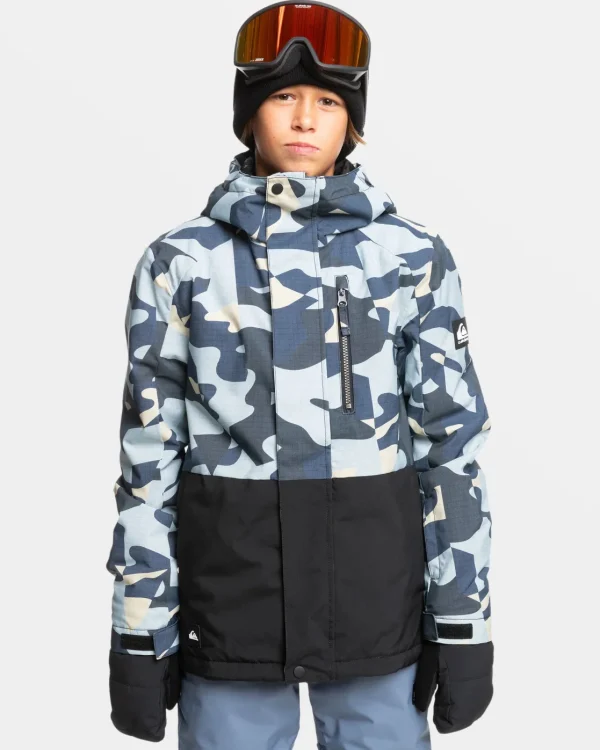 Quiksilver Snow Jackets>Boys 8-16 Mission Snow Jacket PUZZLECAMOICEFLOW