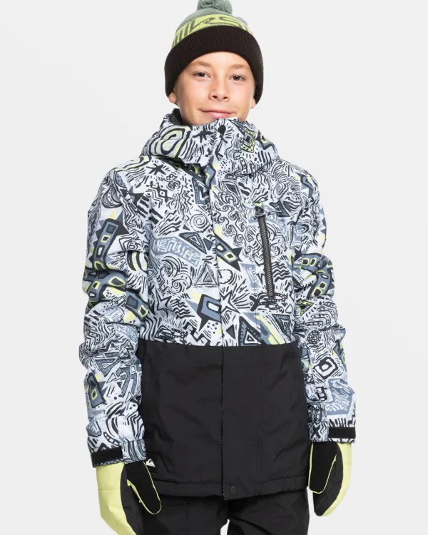 Quiksilver Snow Jackets>Boys 8-16 Mission Snow Jacket HERITAGESCRIBBLEBLACK
