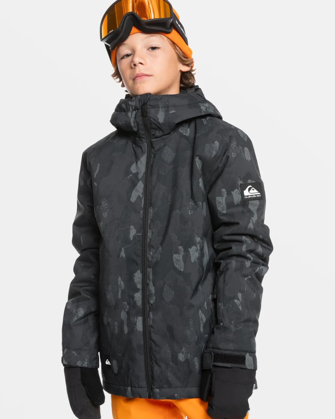 Quiksilver Snow Jackets>Boys 8-16 Mission Snow Jacket NATUREZOOMDARKSHADOW
