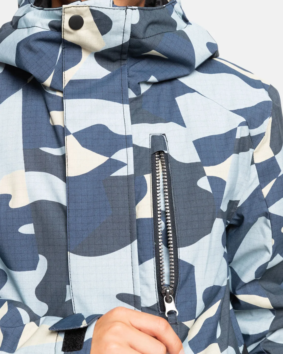 Quiksilver Snow Jackets>Boys 8-16 Mission Snow Jacket PUZZLECAMOICEFLOW