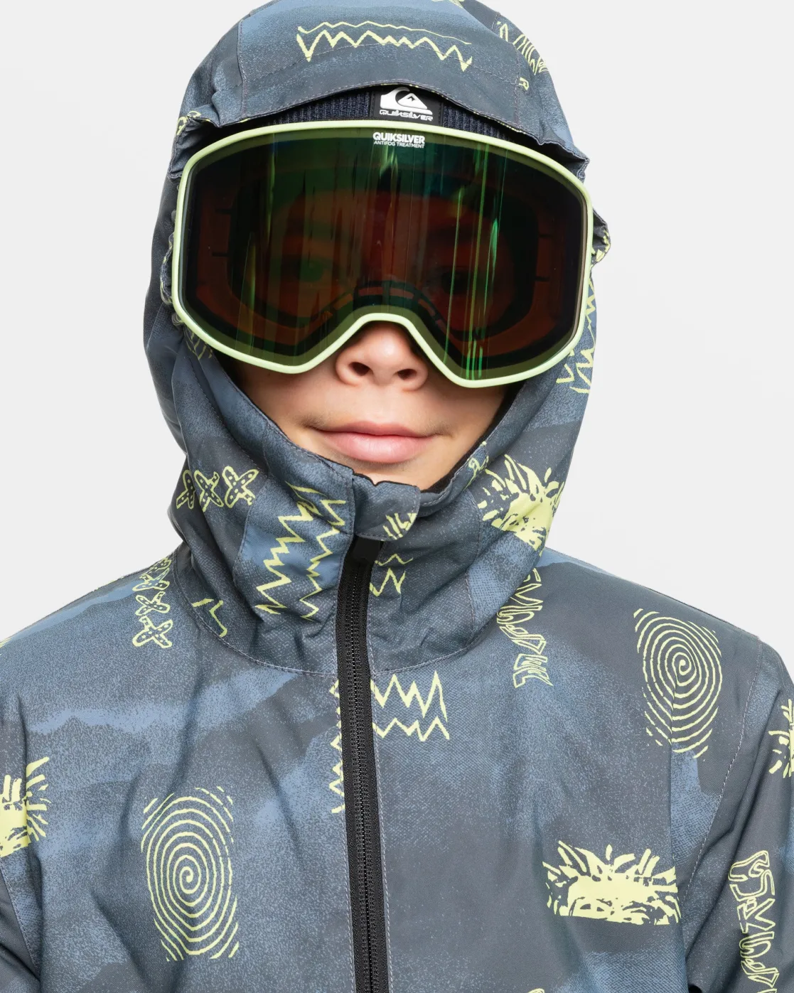 Quiksilver Snow Jackets>Boys 8-16 Mission Snow Jacket SHADOWCHECKSFLINTSTONE