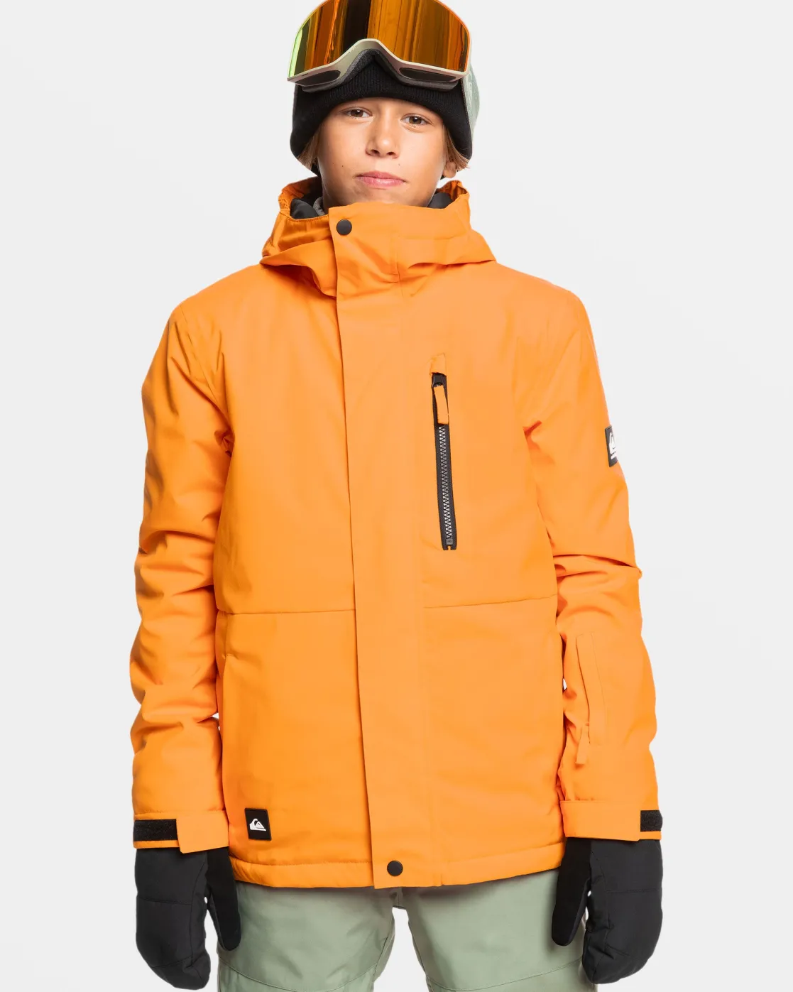 Quiksilver Snow Jackets>Boys 8-16 Mission Solid Insulated Snow Jacket ORANGEPEPPER