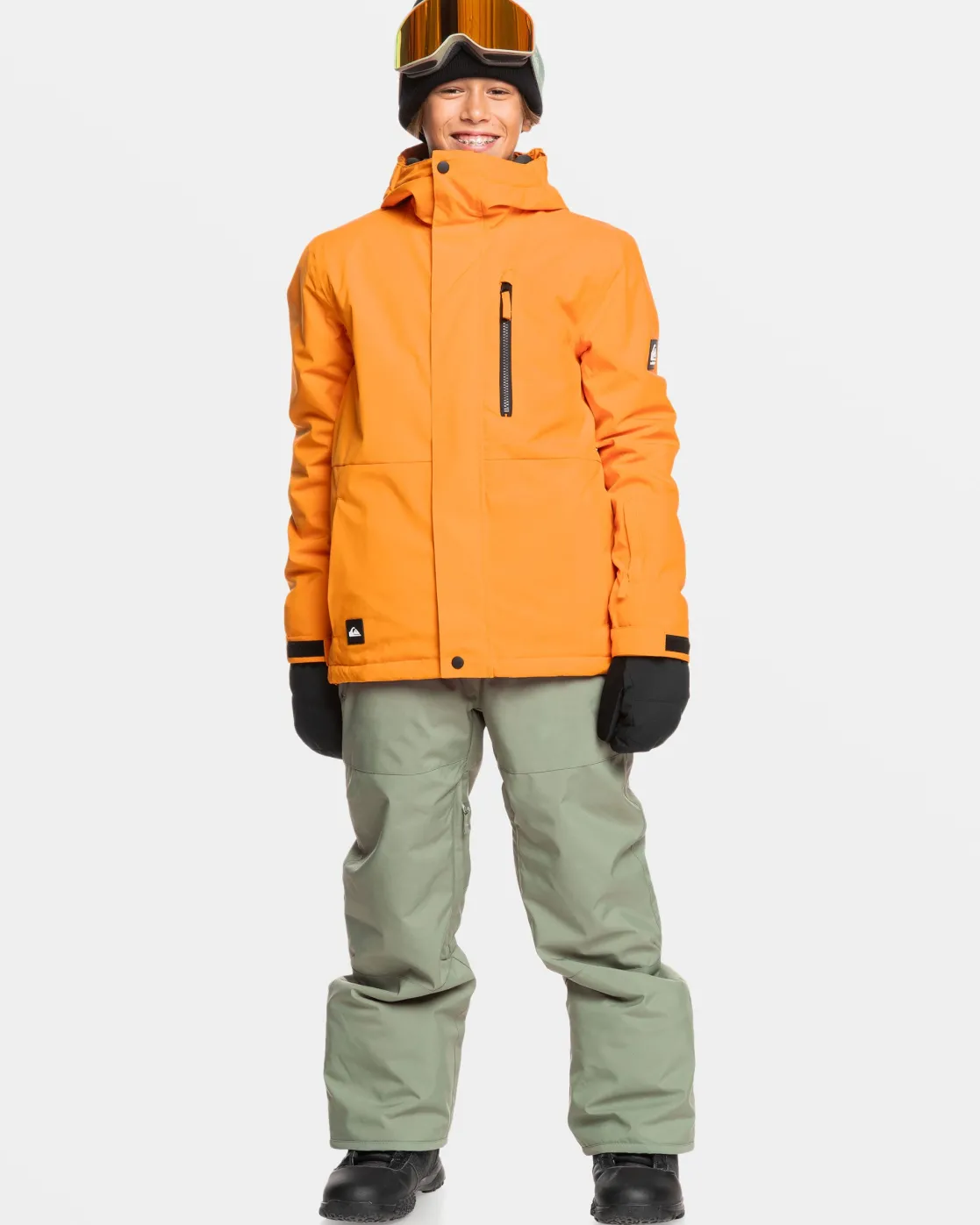 Quiksilver Snow Jackets>Boys 8-16 Mission Solid Insulated Snow Jacket ORANGEPEPPER