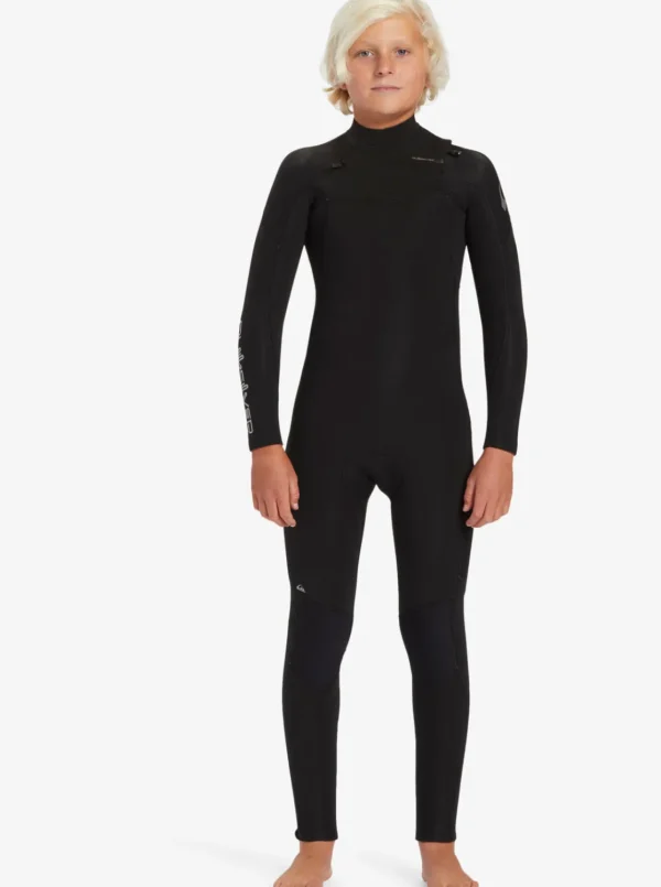 Quiksilver Wetsuits>Boys 8-16 4/3mm Everyday Sessions Chest Zip Wetsuit BLACK