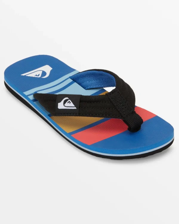 Quiksilver Sandals>Boys 8-16 Molokai Layback Sandals BLACK/RED/BLUE