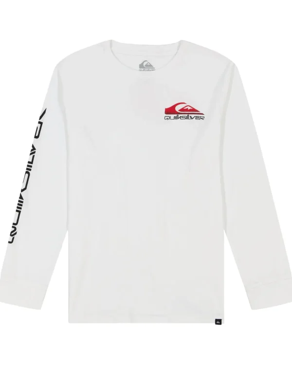 Quiksilver Tees>Boys 8-16 Omni Logo Core Long Sleeve T-Shirt White