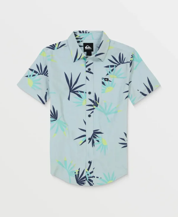 Quiksilver Shirts & Polos>Boys 2-7 Palms Classics Short Sleeve Shirt IceFlow