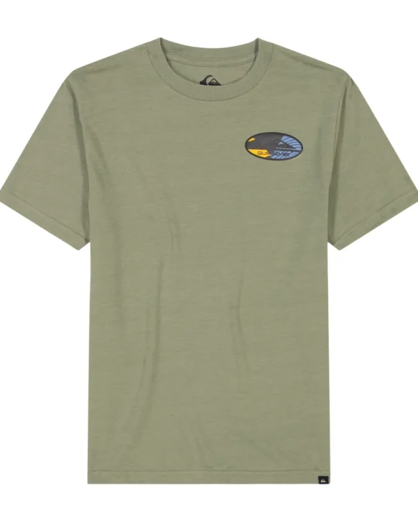 Quiksilver Tees>Boys 8-16 Retro Link T-Shirt SeaSprayHeather