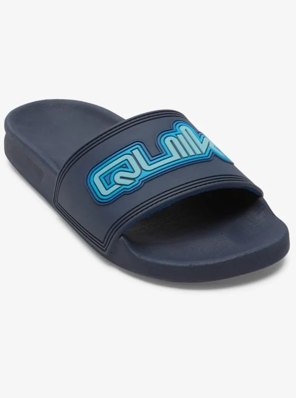 Quiksilver Sandals>Boys 8-16 Rivi Wordmark Slide II Sandals BLUE1