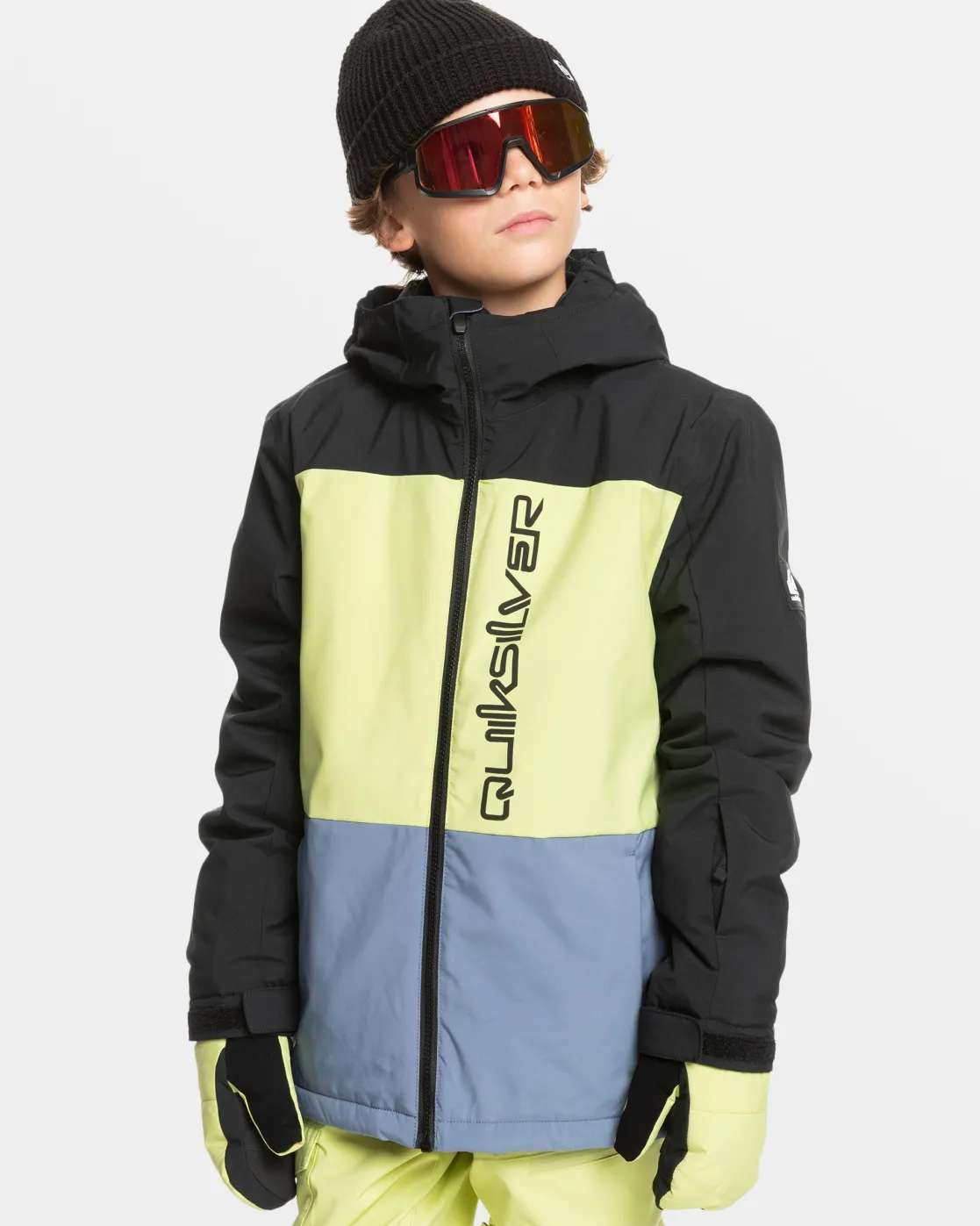 Quiksilver Snow Jackets>Boys 8-16 Side Hit Snow Jacket TRUEBLACK