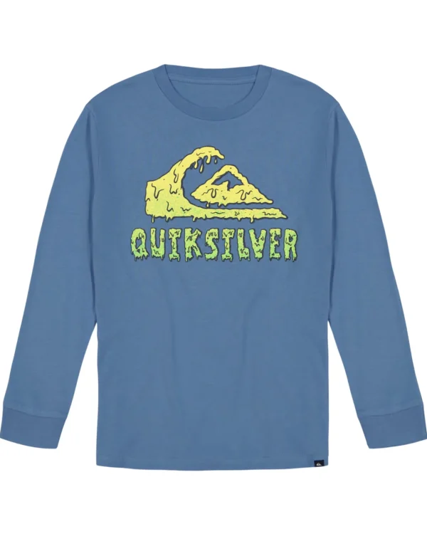 Quiksilver Tees>Boys 8-16 Slime Logo Long Sleeve T-Shirt CoronetBlue